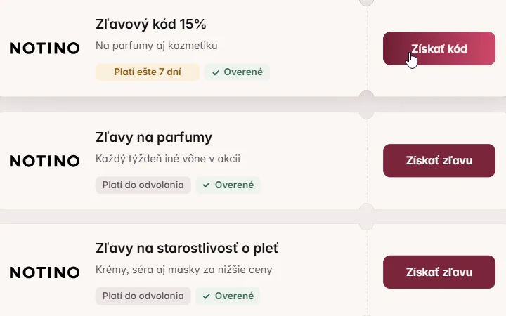 Zľavový kód 15 % na Notino pripravený na skopírovanie