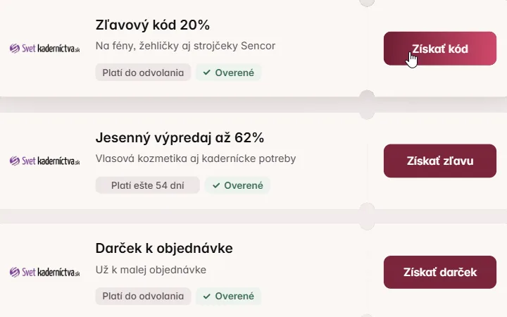 Dvadsaťpercentný kód na Sencor v zozname kupónov pre Svet kaderníctva